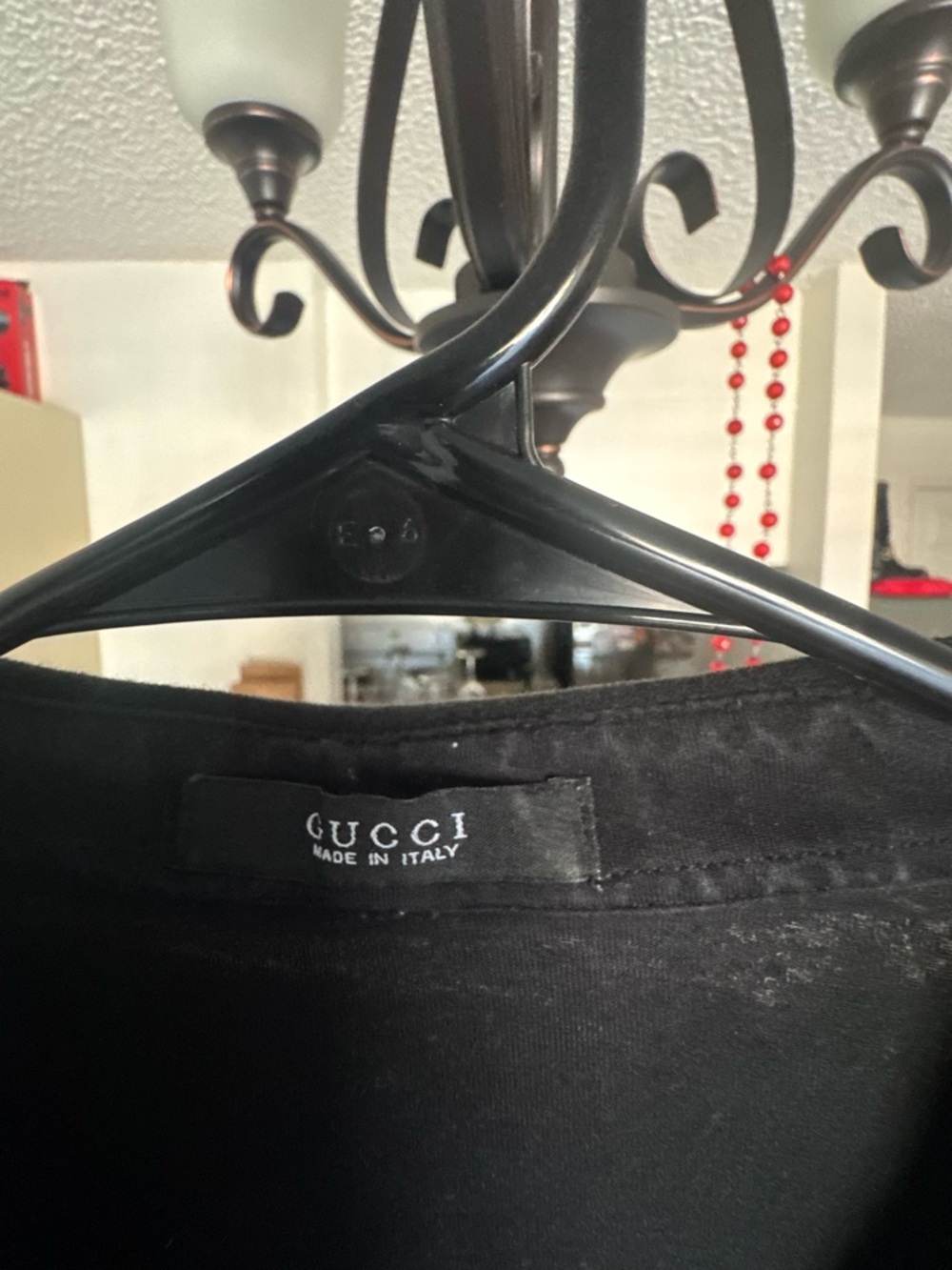 Gucci Black Polo with Red and Green Hem Stripes - Picture 2 of 5